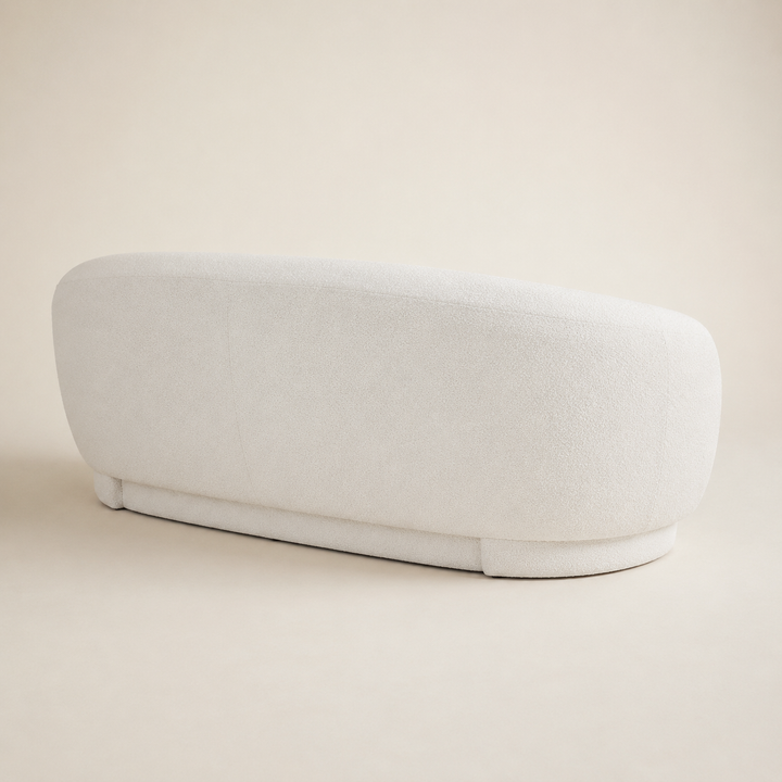 Wales Light Cream 2 Seater Couch 73X190X90cm - rear angle