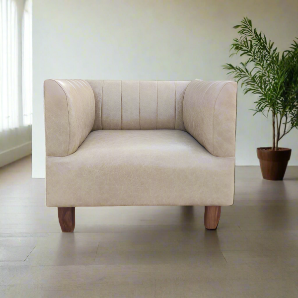King John Occasional Chair with leather