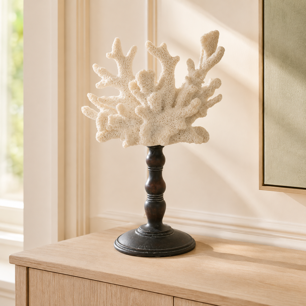 WHITE CORAL ON STAND 33X21CM lifestyle view
