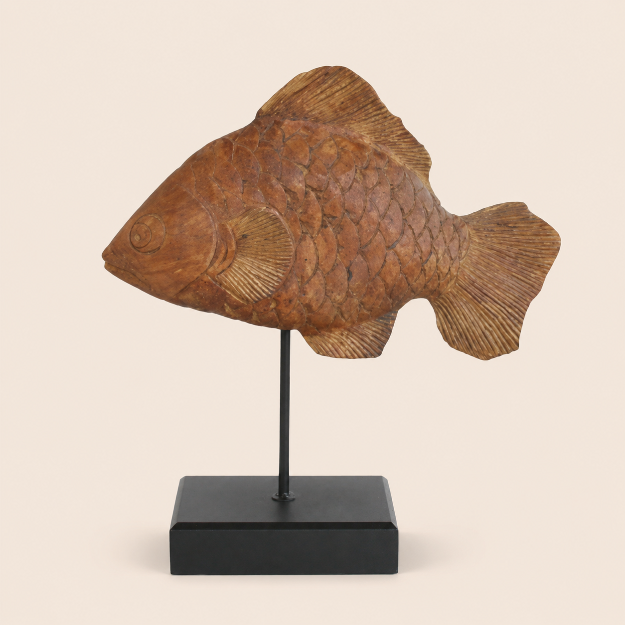 WOODEN FISH ON STAND 36X34CM catalogue view