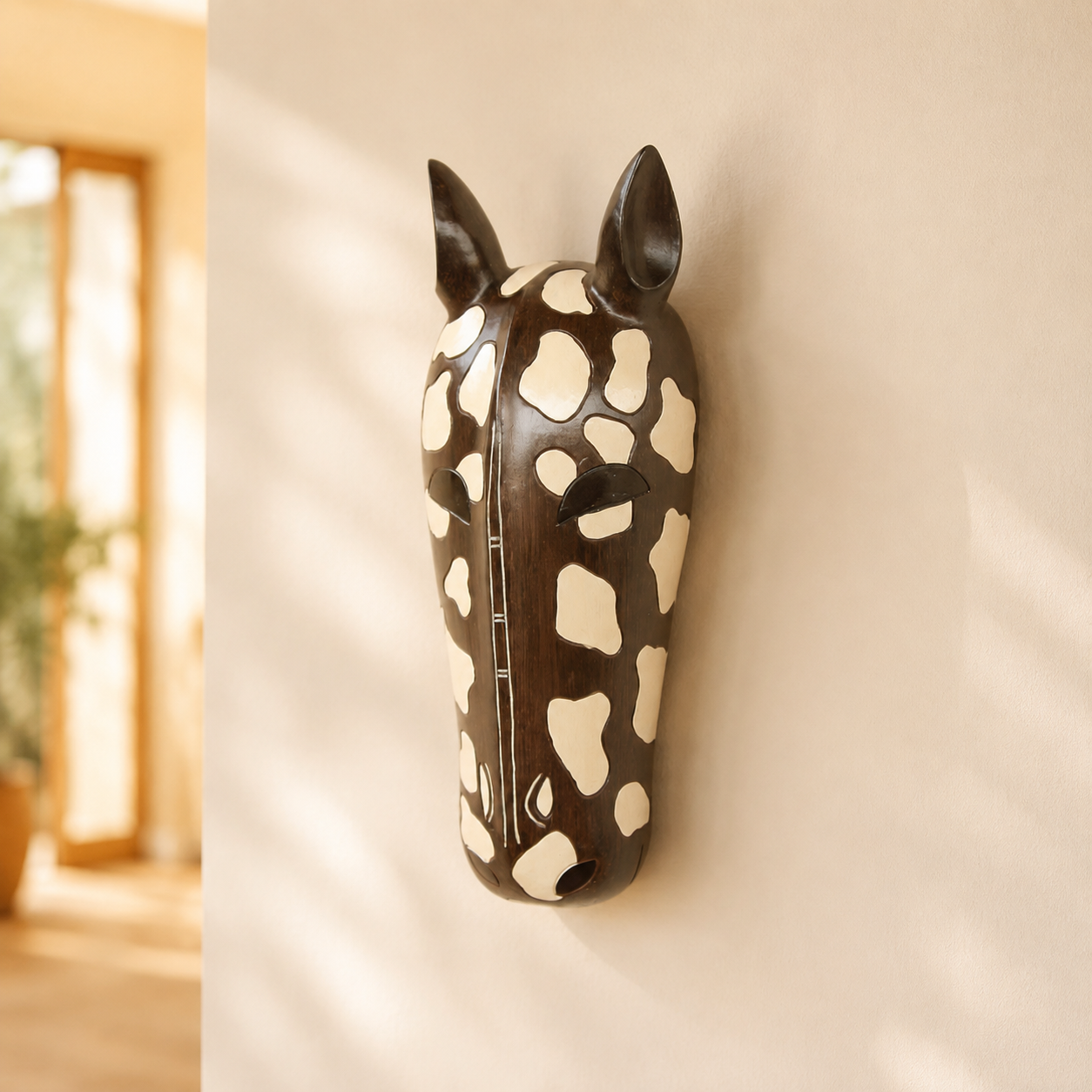 Zebra head wall plaque 29x11cm lifestyle view