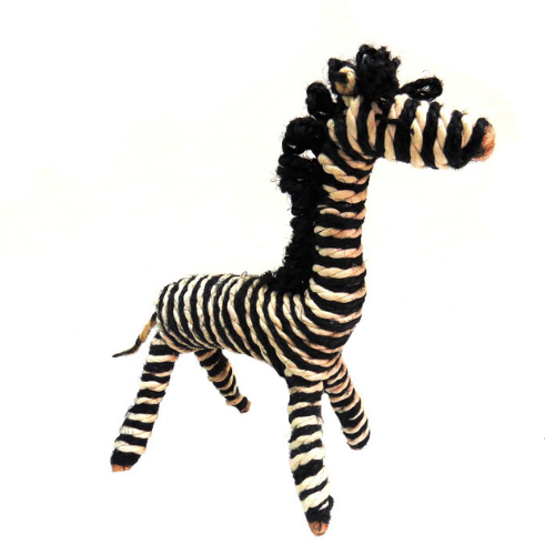 Product Description: Handmade Zebra
Add a touch of whimsy to your home with this charming handmade Zebra decorative piece. Crafted from natural jute sisal and cotton, this unique piece stands 17cm x 19cm tall and boasts a naive and quirky design.