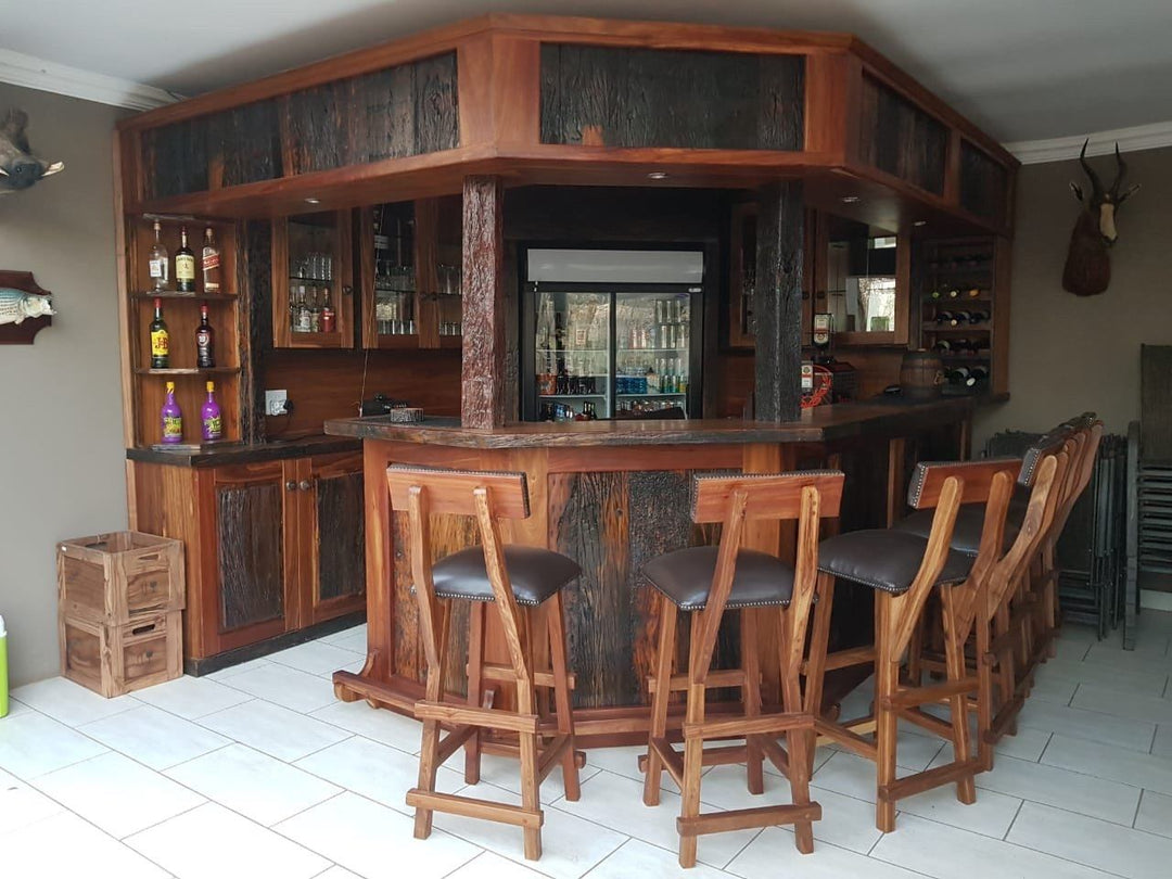 Custom made Rhodesian Teak bar