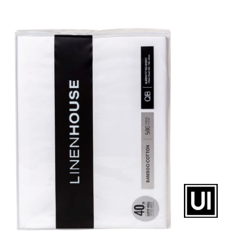 Linen House Elka Bamboo 500 Thread Count Flat Sheet, White