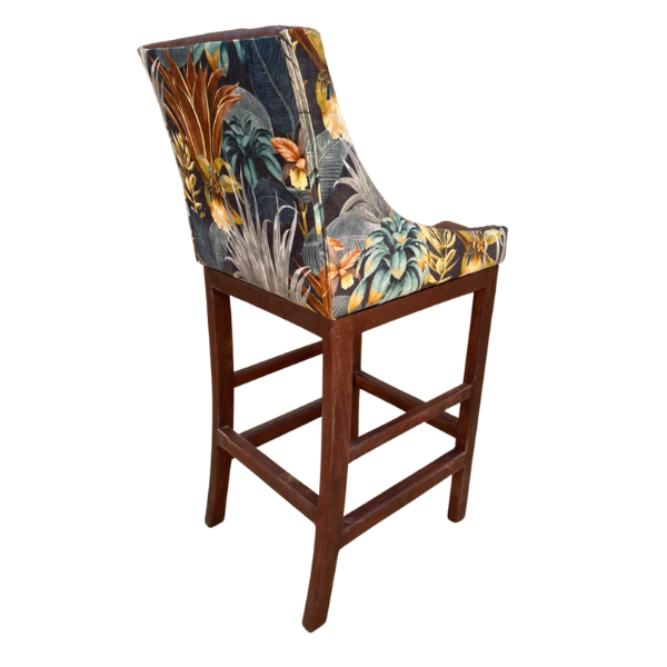 Lincon Modern Upholstered Stool Leather and Fabric