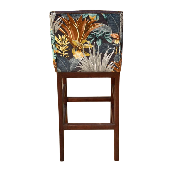 Lincon Modern Upholstered Stool Leather and Fabric