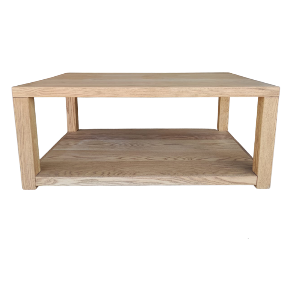 Double top coffee table red oak