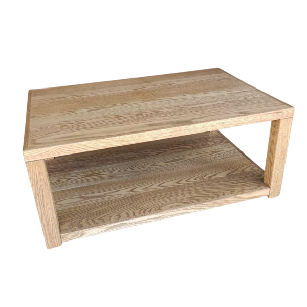 Double top coffee table red oak