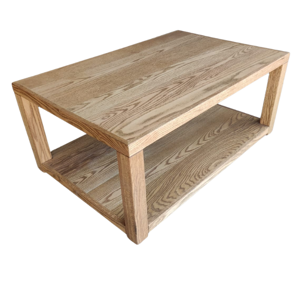 Double top coffee table red oak